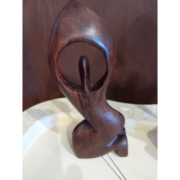 Hand Carved African Sculpture Lot of 3 Wood Abstract Family Figurines 6 & 8 inch - Picture 6 of 10